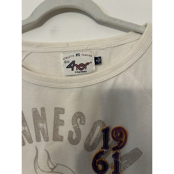 G-lll 4her By carl Banks Minnesota Vikings Sweatshirt Size Medium Rare Offwhite - Picture 2 of 10